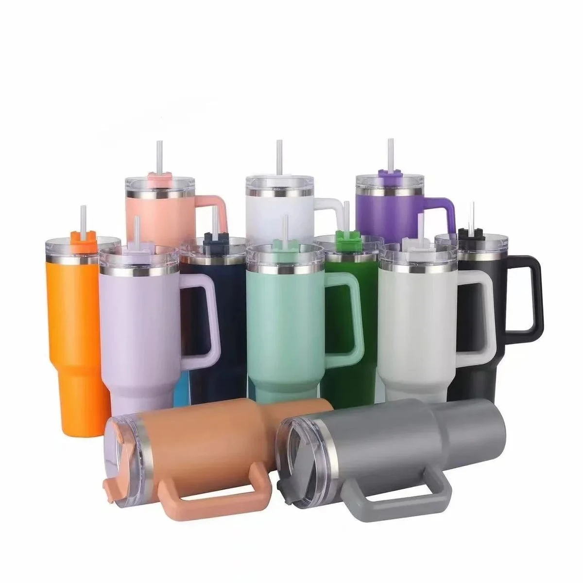 40 Oz Insulated Stainless Steel Cup With Straw 1