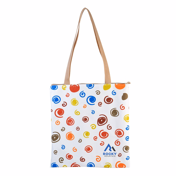 Medium Flat PolyPro Handled Zippered Tote (14"H x 14"W)