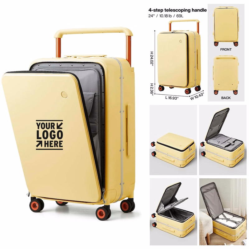 24 Inch Wide Handle Luxury Design PC Hardside Spinner Wheels Travel Luggage