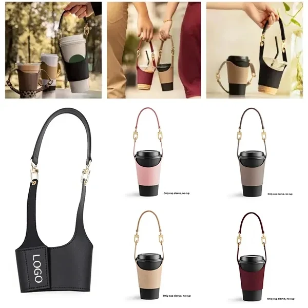 PU Leather Coffee Cup Carrier 1