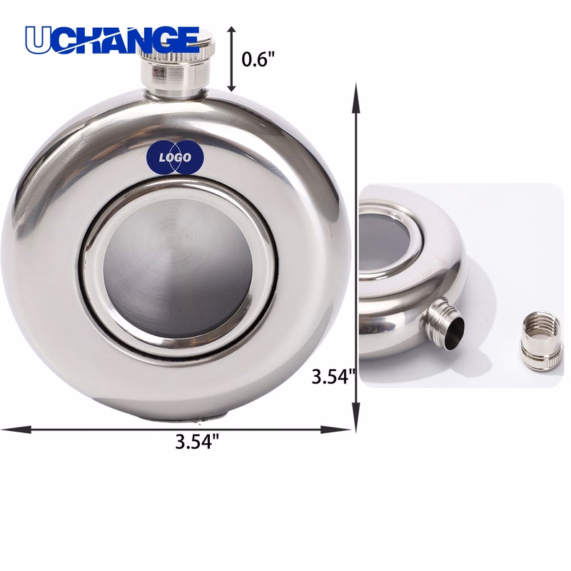 Sturdy Round Stainless Steel Hip Flask Container (5 OZ)
