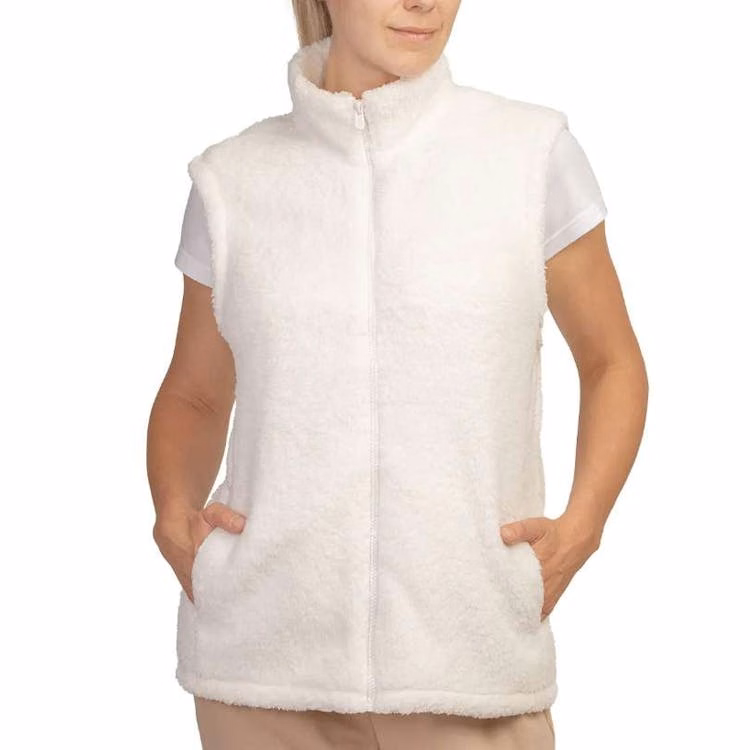 Women's Sherpa Vests Ivory Large