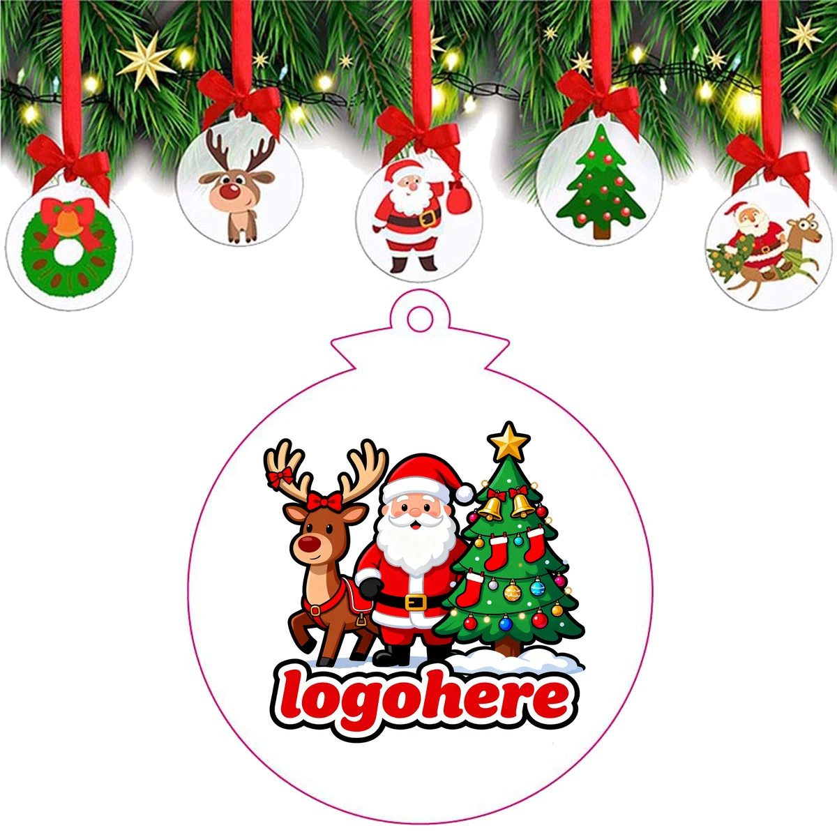 Custom Printed 2 Inch Round Christmas Ornament 1