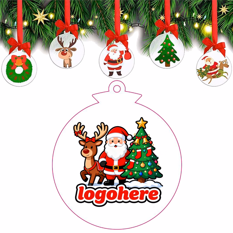 Custom Printed 2 Inch Round Christmas Ornament