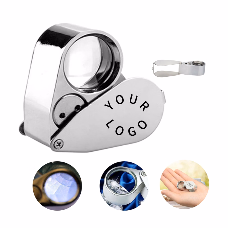 Folding Metal Magnifier With 10x 20x 30x Lens And Storage Box