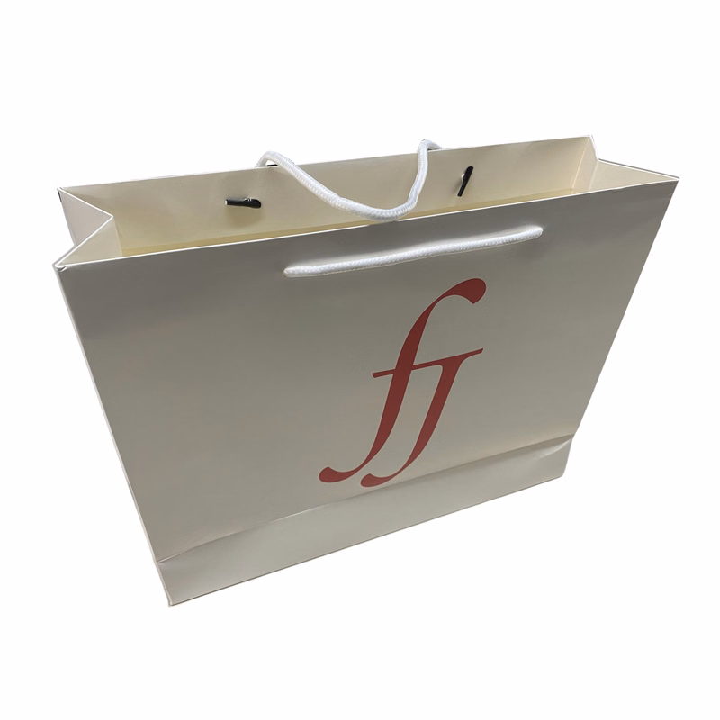 Eco-friendly Gloss Laminated Tote Bag w/ Cotton Rope Handles (14"x4"x11")