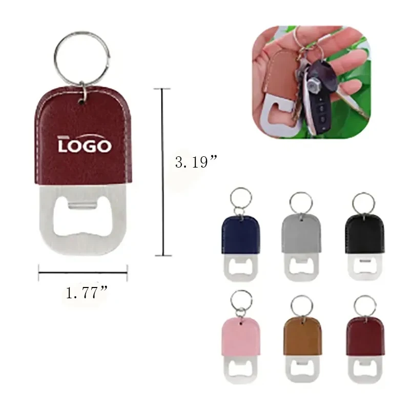 PU Stainless Steel Bottle Opener Keychain 1