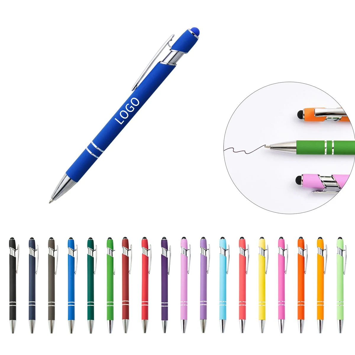 Touch Screen Compatible Aluminum Retractable Pen 1