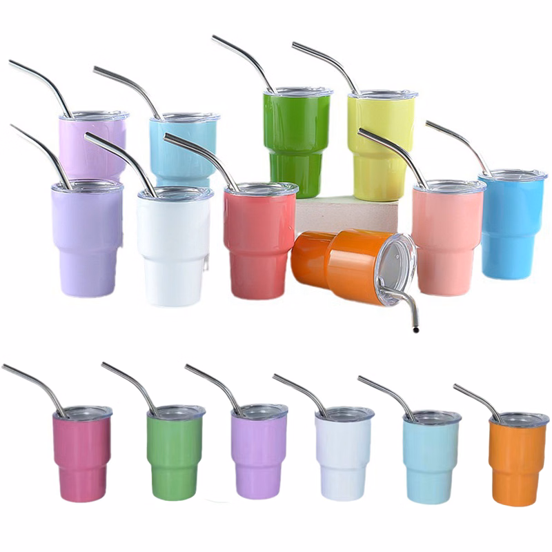 Mini 2oz Wine Tumbler With Straw