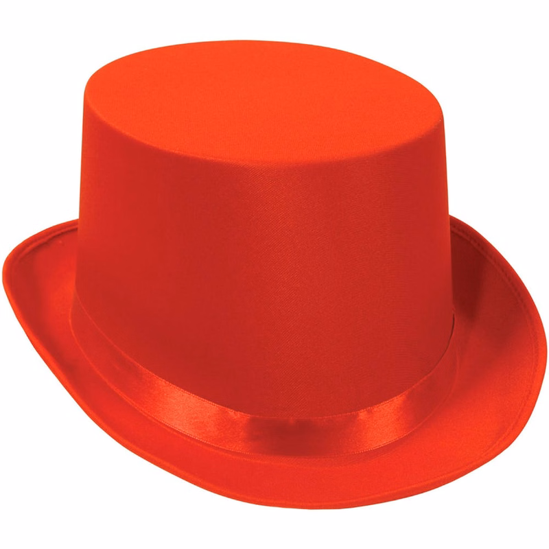 Satin Sleek Top Hats - Red