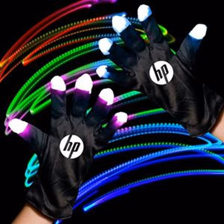 Black Light Up Rock Star Glove - Left Hand