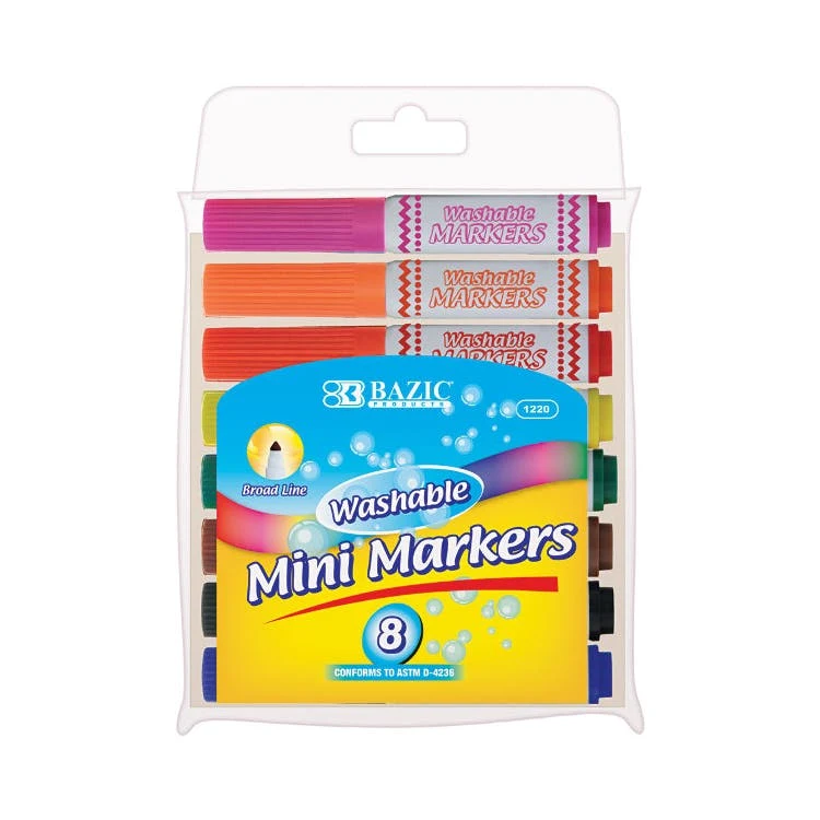 Mini Markers - 10 Colors Washable Broad Line 1