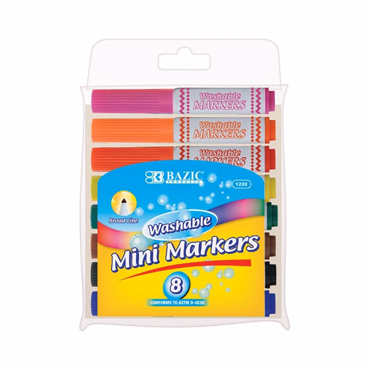Mini Markers - 10 Colors Washable Broad Line