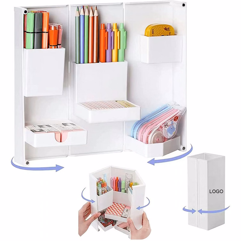 Folding Standing Magnetic Opening Cosmetic Case Desktop Storage Organizer