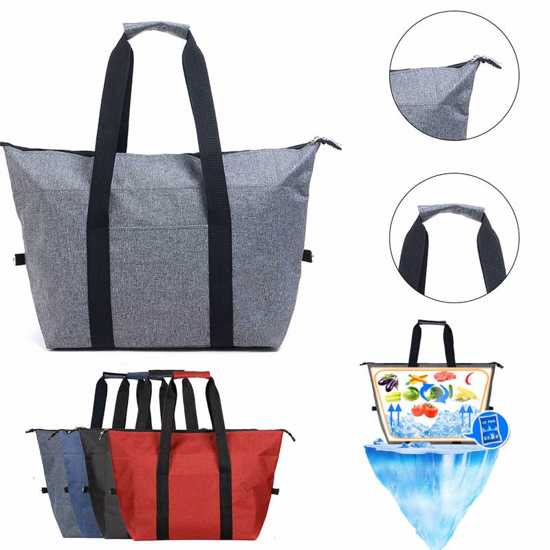 Foldable Reusable Large-Capacity Supermarket Insulation Shopping Cooler Bag