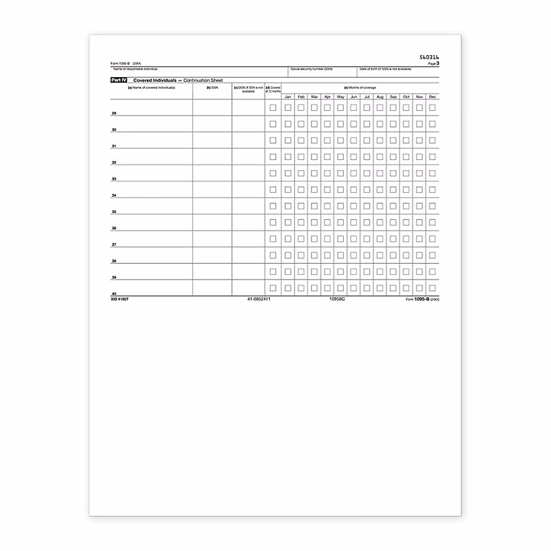 Laser 1095B ACA Continuation Sheet