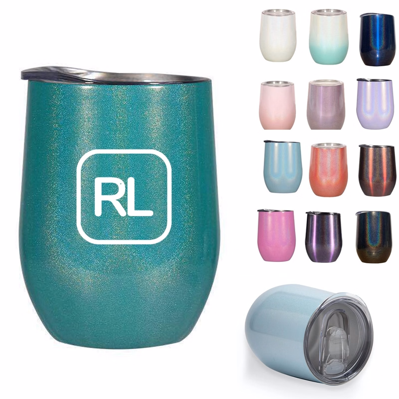 12 Oz Rainbow Insulated Wine Tumbler With Lid
