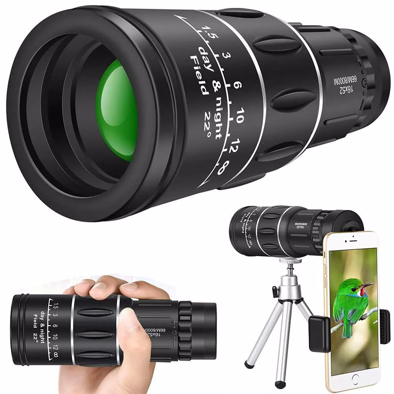 16X52 HD Monocular w/Holder & Tripod For Smartphone
