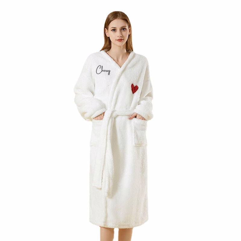 Coral fleece bathrobe for woman
