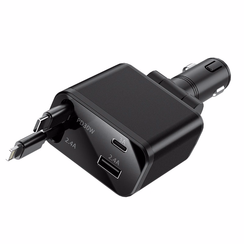 Retractable Car Charger 4 in 1