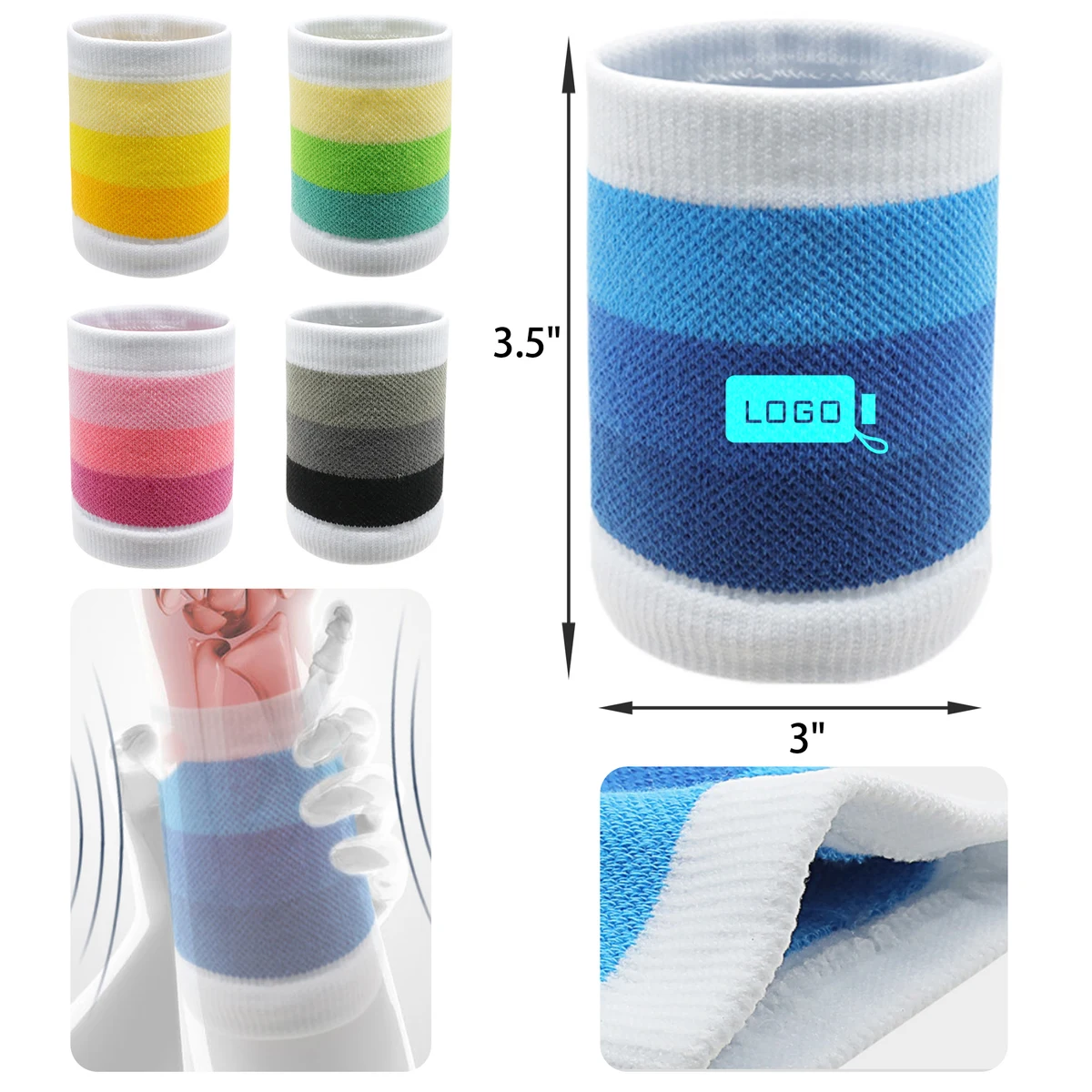 MOQ 50 PCS Comfortable Colorful Sports Wristband 1