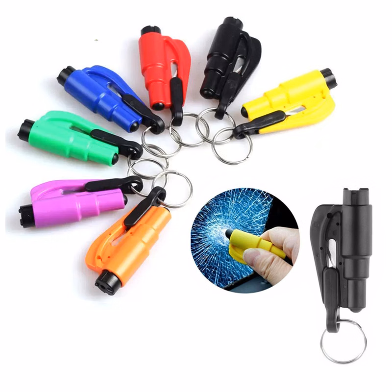 2-in-1 Emergency Window Breaker & Seatbelt Cutter Keychain