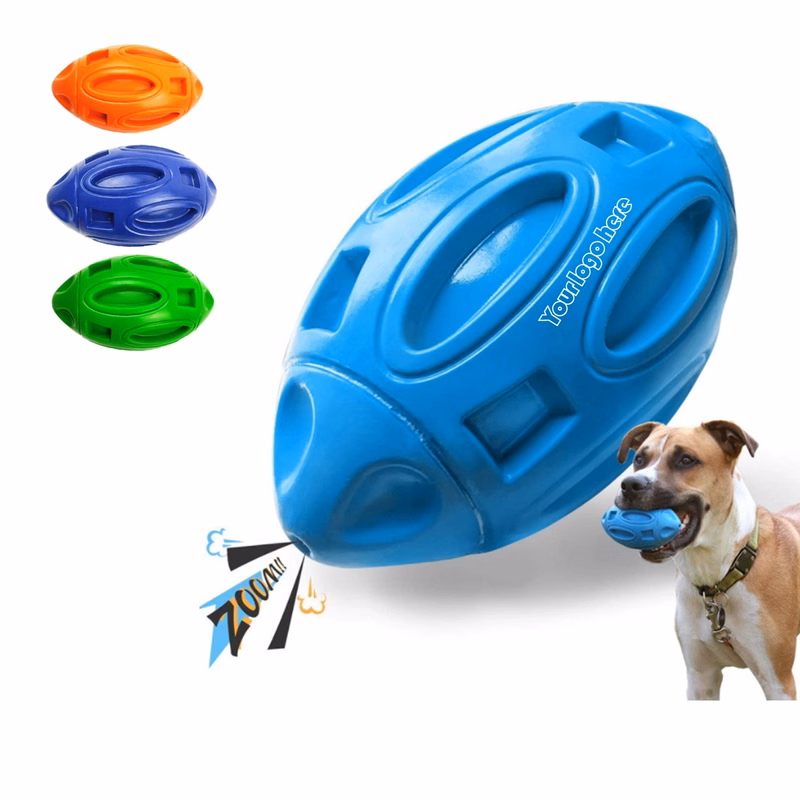 Dog Chewing Football Toy