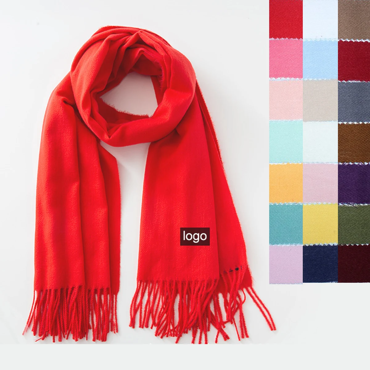 Imitation Cashmere Scarf With Fringe(Labeling) 1