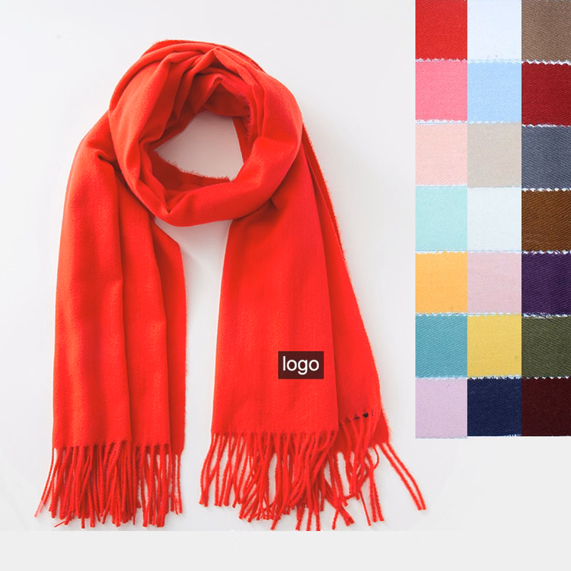 Imitation Cashmere Scarf With Fringe(Labeling)
