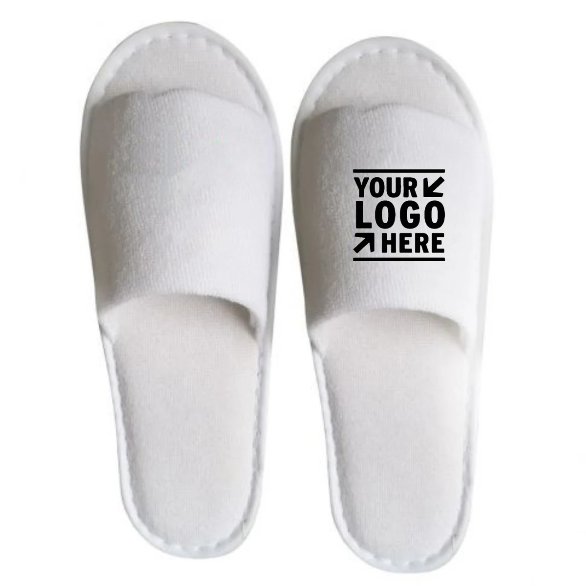 Open Toe Terry Cotton Hotel Slippers 1