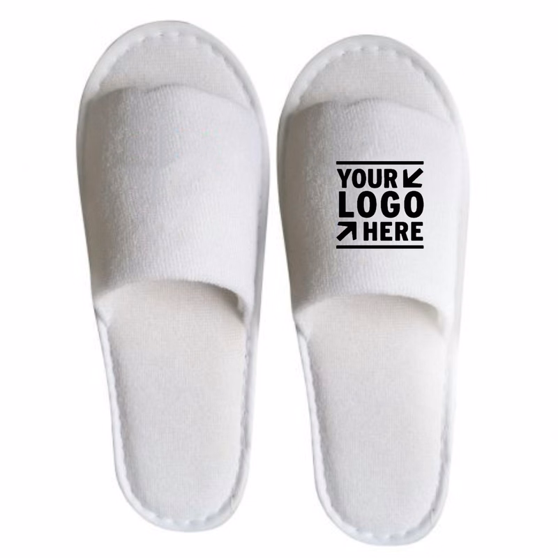 Open Toe Terry Cotton Hotel Slippers