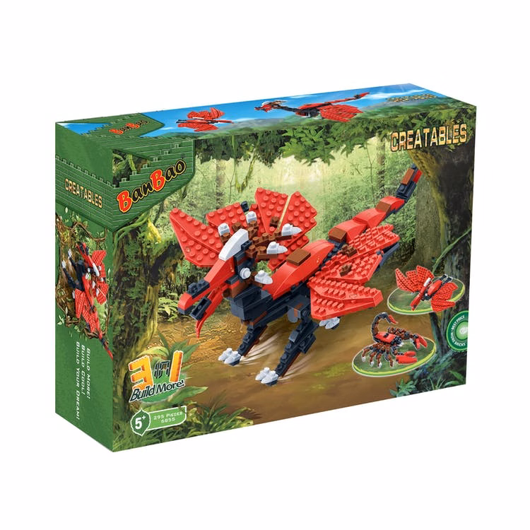 3-in-1 Dinosaur Interlocking Block Sets - 295 Pieces
