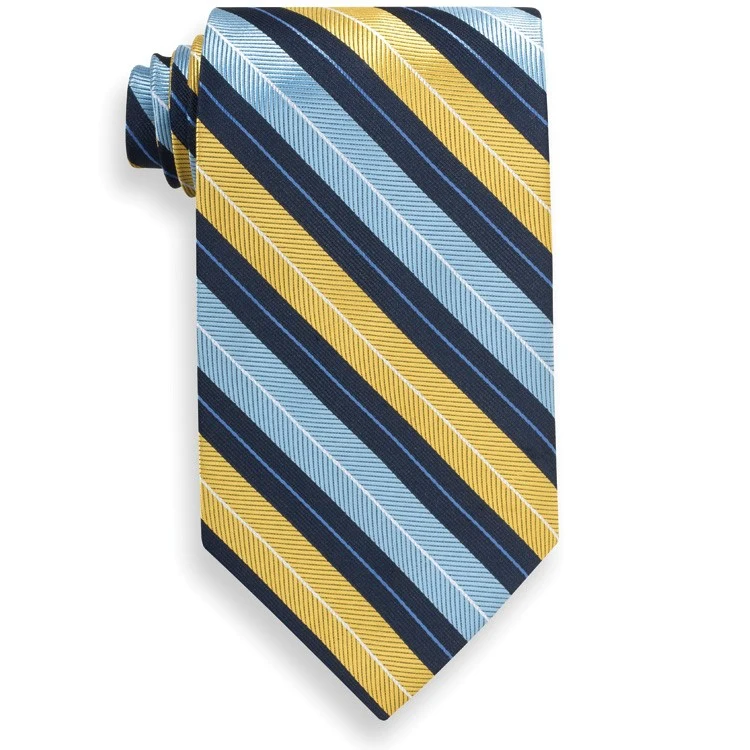 Mansfield Yellow and Blue Stripe Tie 1