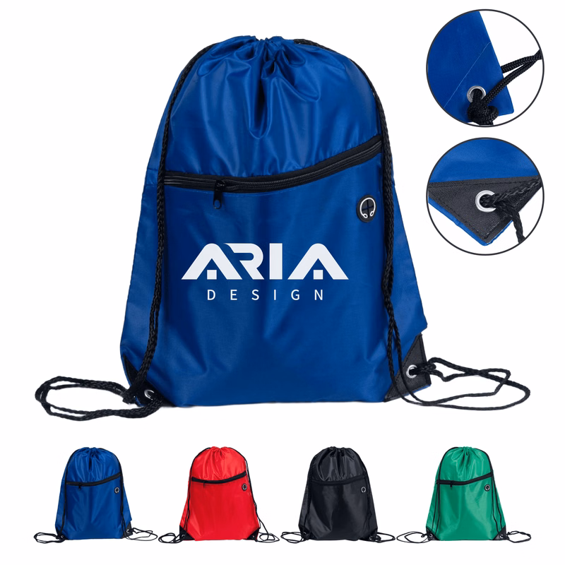 Polyester Drawstring Zipper Bag