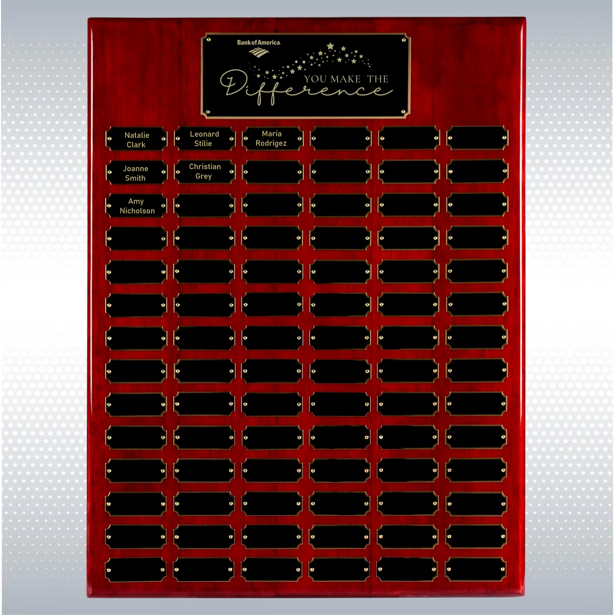 Rosewood Piano Finish 84 Plate Perpetual Plaque (18" x 24") 1