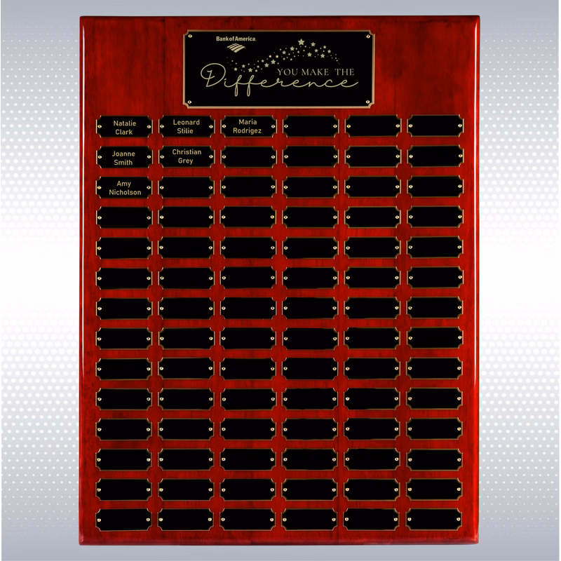 Rosewood Piano Finish 84 Plate Perpetual Plaque (18" x 24")