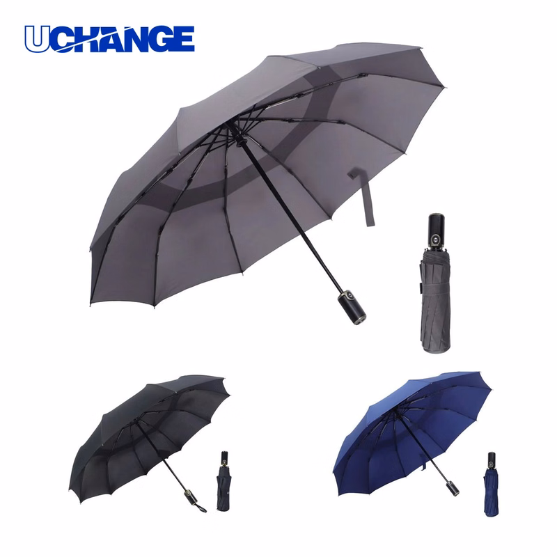 Collapsible Fully Automatic Pure Color Umbrella for Rain