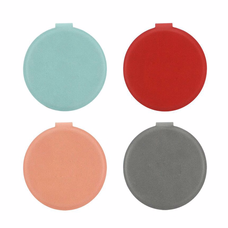 Portable stainless steel round makeup mirror