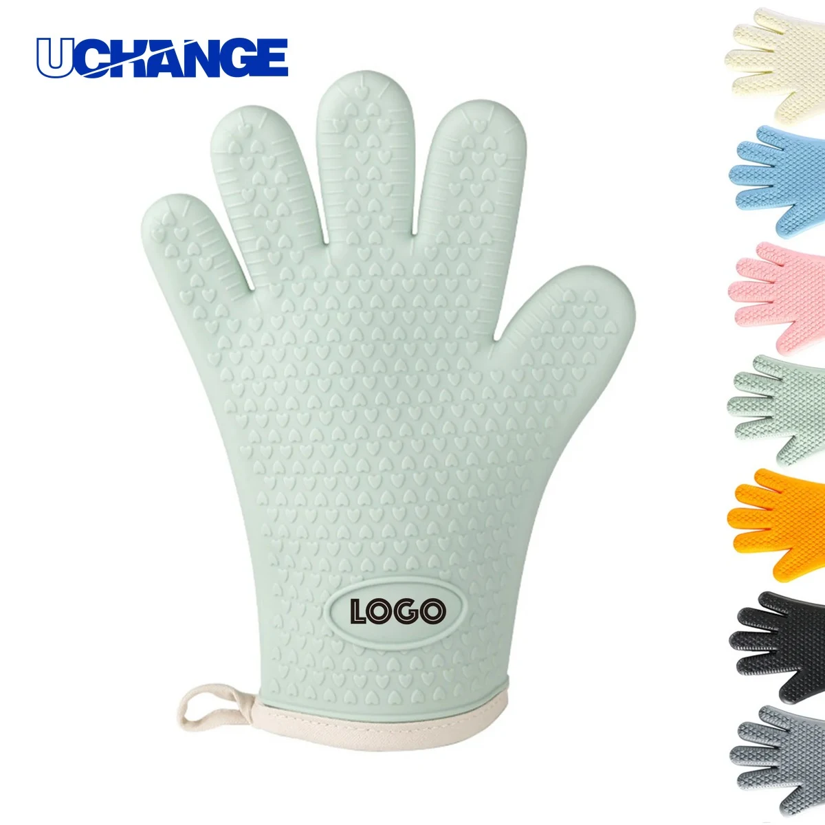 Five Finger Silicone Oven Mitt Double Layers for Cooking 1