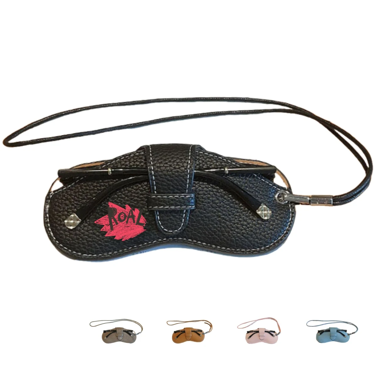 Soft Leather Sunglasses Pouch With Lanyard 1