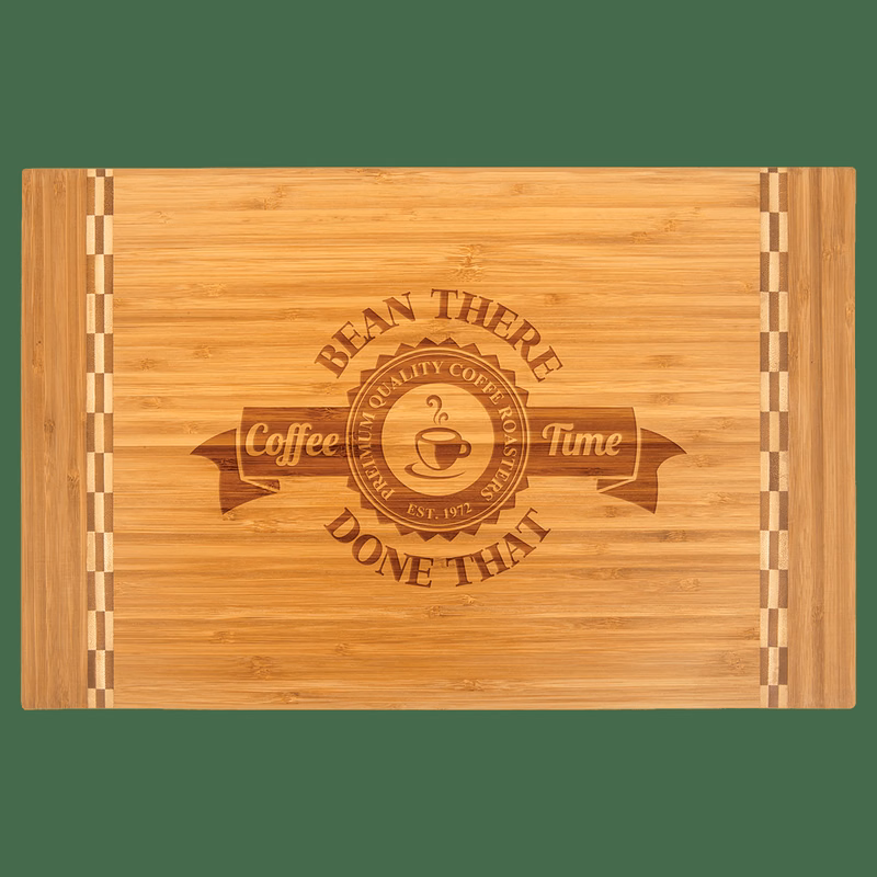 18 1/4" x 12" Multi Brown Bamboo Cutting Board with Butcher Block Inlay