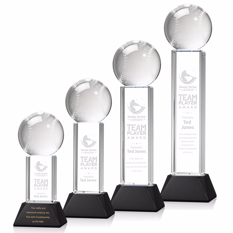 Baseball Award on Stowe Base - Black