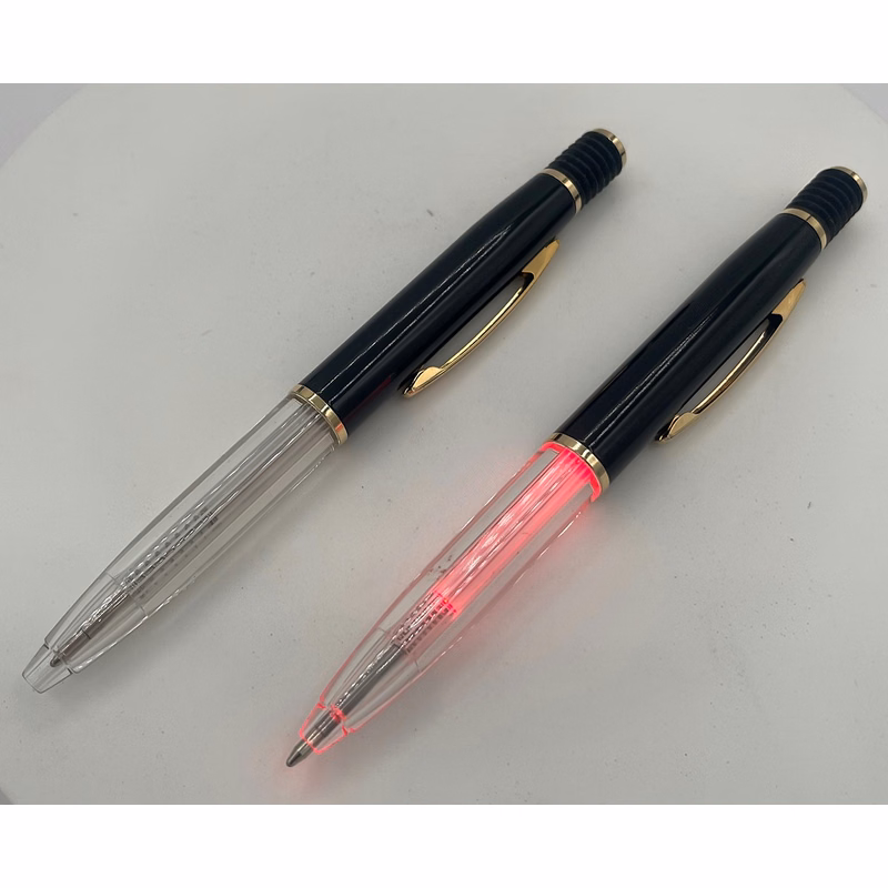 Plunge action LED Light Up Ballpoint Pen
