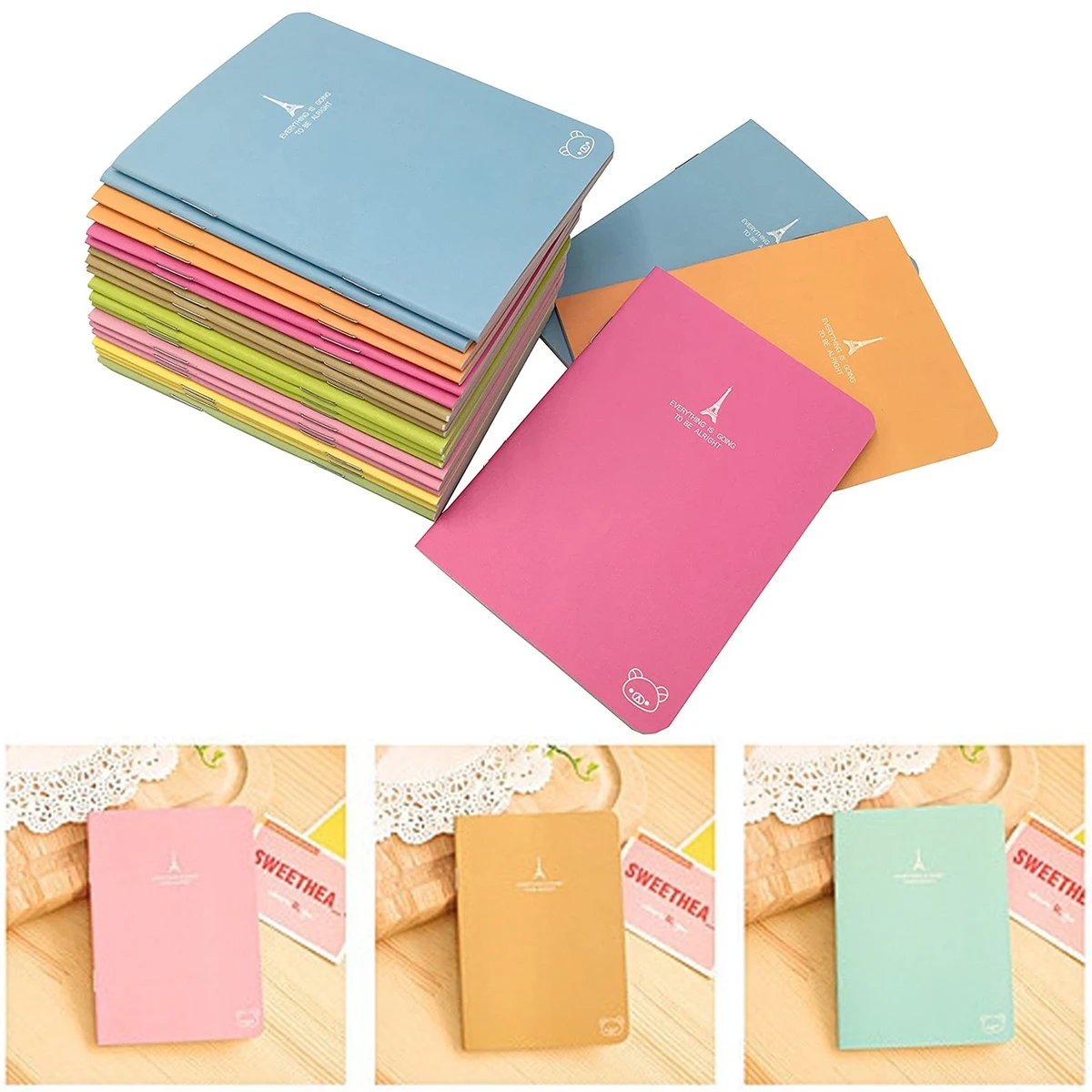 3.5"x5" 20 Sheets Ruled Portable Pocket Steno Memo Notebook 1