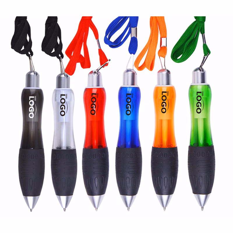 Ballpoint pen with lanyard
