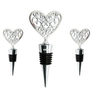 Beautiful Heart Flower Wine Cork Stopper 1