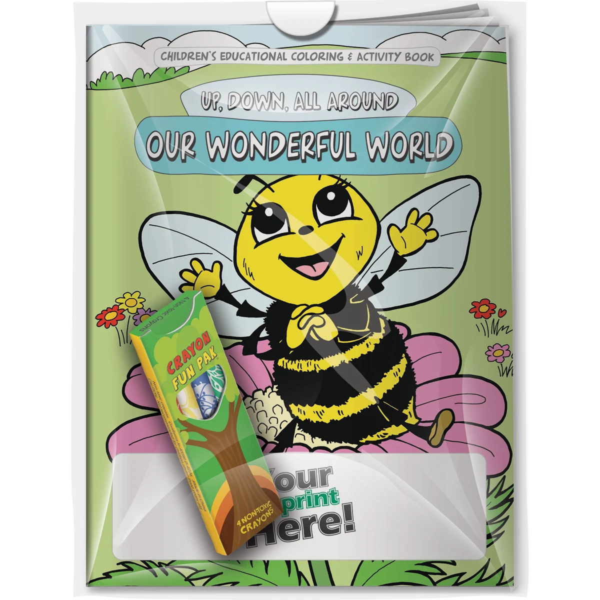 Combo Pack - CB1050 Coloring Book & 4-Pack of Crayons in a Poly Bag 1