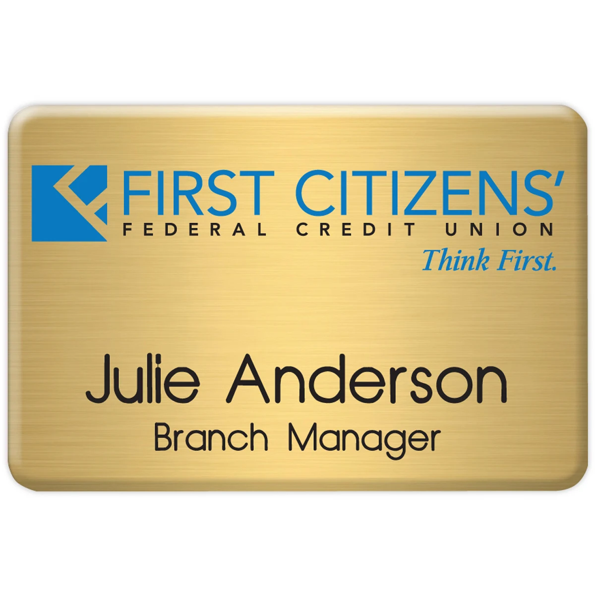 New York Custom Metal Name Badge (Custom sized between 6 and 9 sq. in.) 1