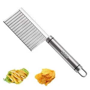 Crinkle Blade Wavy Slicer Cutter Knife Stainless Steel Tool, custom kitchen gadget with logo imprint 1