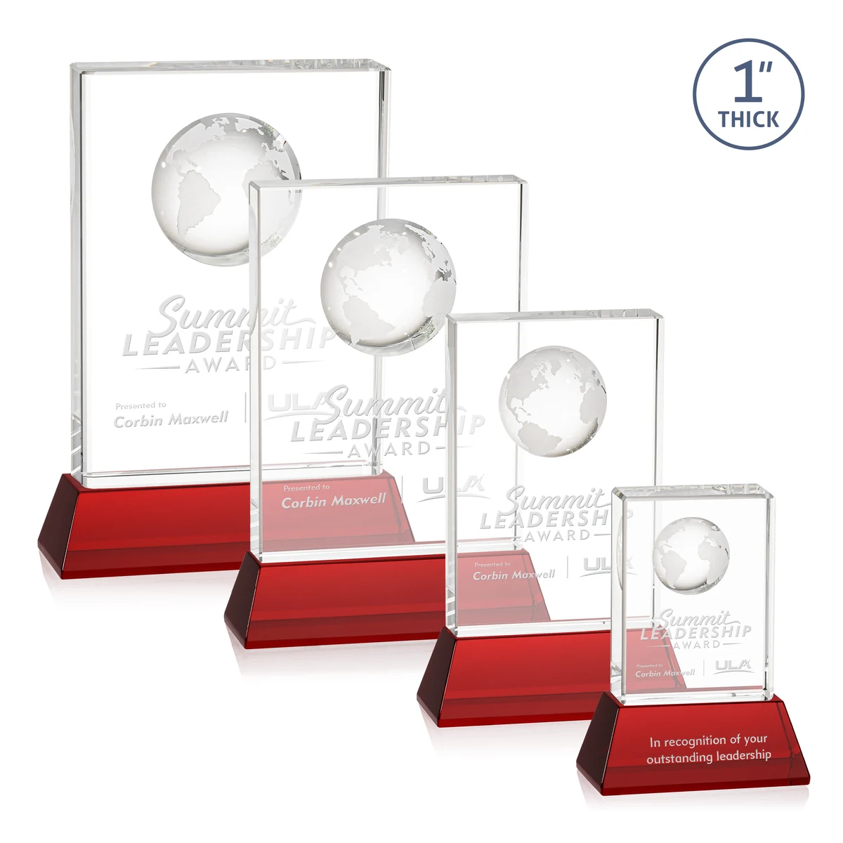 Ambassador Globe Award on Base - Red 1